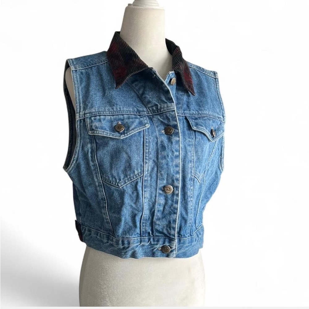 Vintage 90’s No Boundaries denim vest women’s small